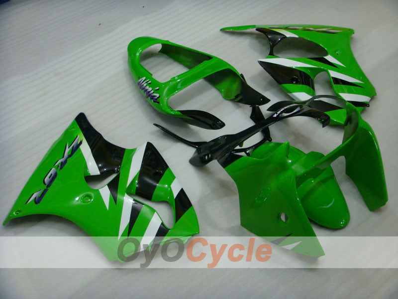 Injection Fairing kit for 00-02 NINJA ZX-6R - Green, Black - Factory Style #OYO87901696 Main image