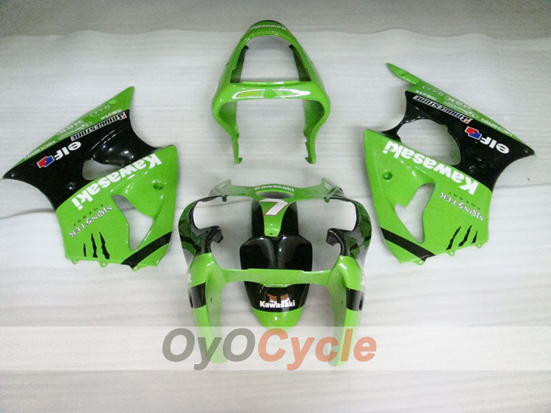 Injection Fairing kit for 00-02 NINJA ZX-6R - Green, Black - Monster #OYO87901721