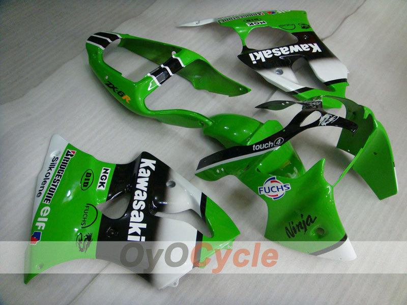 Injection Fairing kit for 00-02 NINJA ZX-6R - Green, Black - Nakano #OYO87901734 Main image