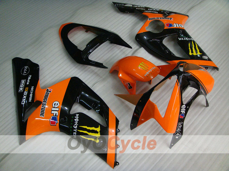 Injection Fairing kit for 03-04 NINJA ZX-6R - Orange, Black - Monster #OYO87901811