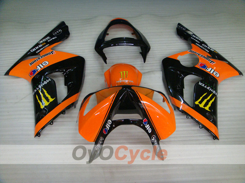 Injection Fairing kit for 03-04 NINJA ZX-6R - Orange, Black - Monster #OYO87901811