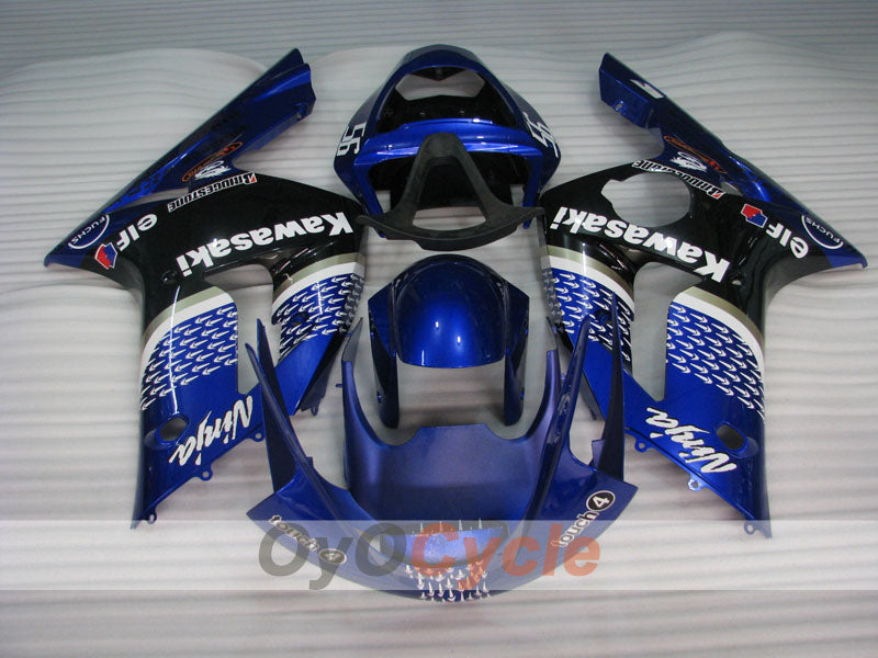 Injection Fairing kit for 03-04 NINJA ZX-6R - White, Black - Nakano #OYO87901816 Secondary image
