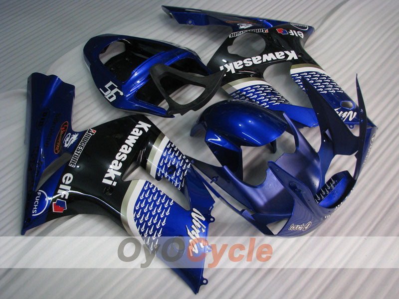 Injection Fairing kit for 03-04 NINJA ZX-6R - White, Black - Nakano #OYO87901816 Main image