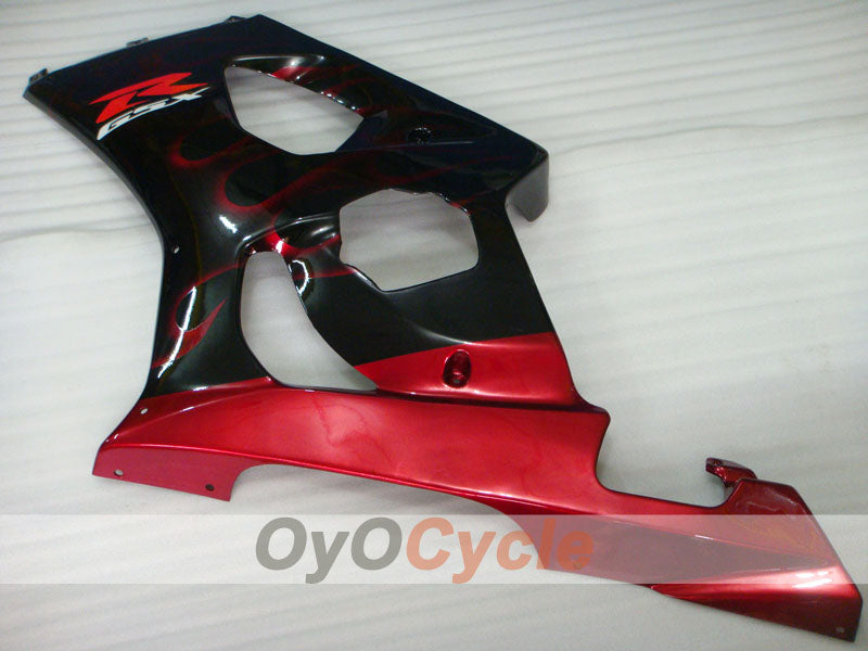Injection Fairing kit for 03-04 GSX R1000 - Red, Black - Flame #OYO87901833