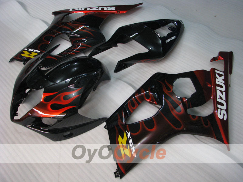 Injection Fairing kit for 03-04 GSX R1000 - Red, Black - Flame #OYO87901834 Secondary image