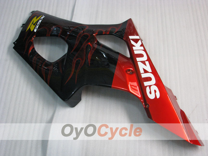 Injection Fairing kit for 03-04 GSX R1000 - Red, Black - Flame #OYO87901834
