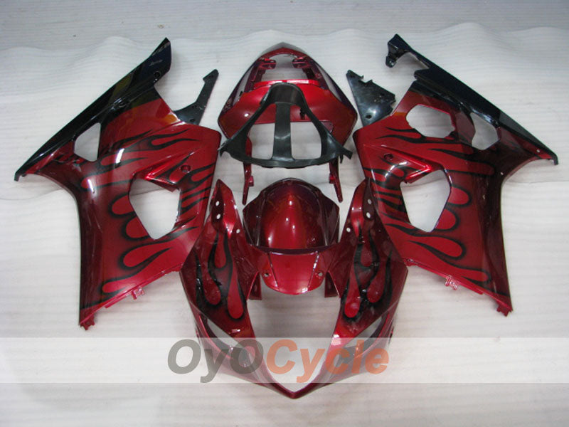 Injection Fairing kit for 03-04 GSX R1000 - Red, Black - Flame #OYO87901836 Secondary image