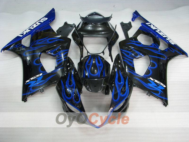 Injection Fairing kit for 03-04 GSX R1000 - Blue, Black - Flame #OYO87901837 Secondary image