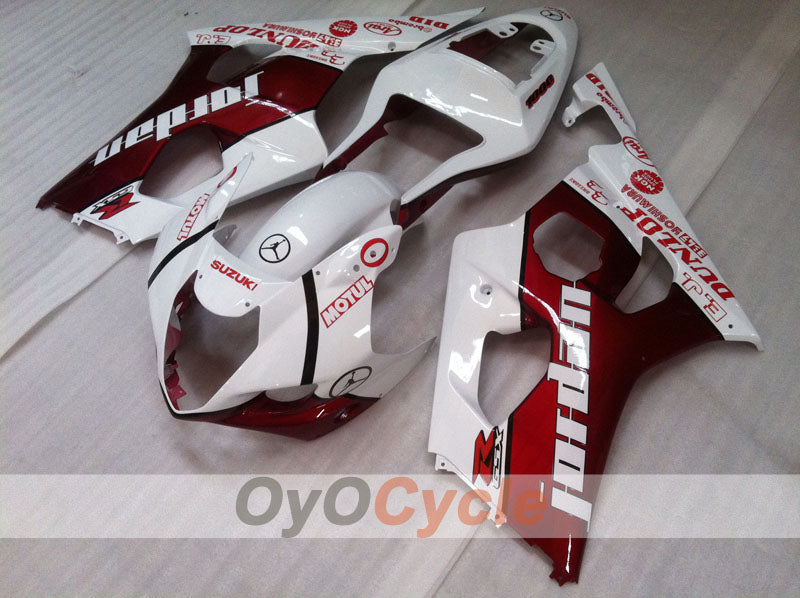 Injection Fairing kit for 03-04 GSX R1000 - Red, White - Jordan #OYO87901839