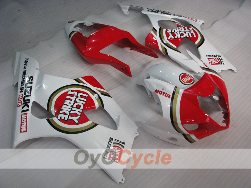 Injection Fairing kit for 03-04 GSX R1000 - Red, White - Lucky Strike #OYO87901843