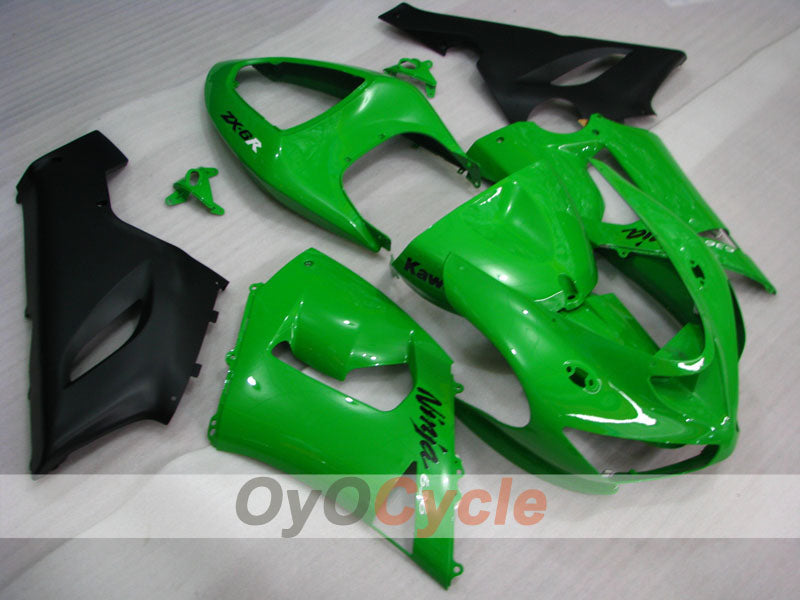 Injection Fairing kit for 05-06 NINJA ZX-6R - Green, Black - Factory Style #OYO87901855 Main image