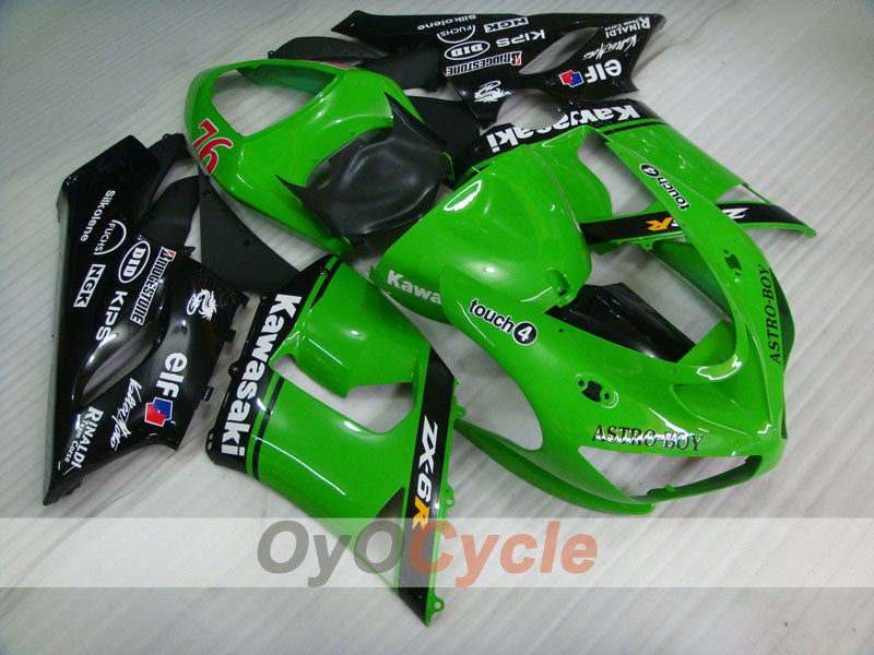 Injection Fairing kit for 05-06 NINJA ZX-6R - Green, Black - Nakano #OYO87901889