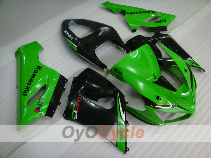 Injection Fairing kit for 05-06 NINJA ZX-6R - Green, Black - Nakano #OYO87901890