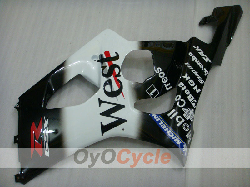Injection Fairing kit for 03-04 GSX R1000 - White, Black - West #OYO87901926