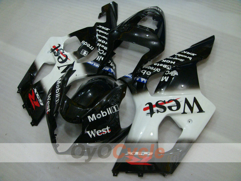 Injection Fairing kit for 03-04 GSX R1000 - White, Black - West #OYO87901926