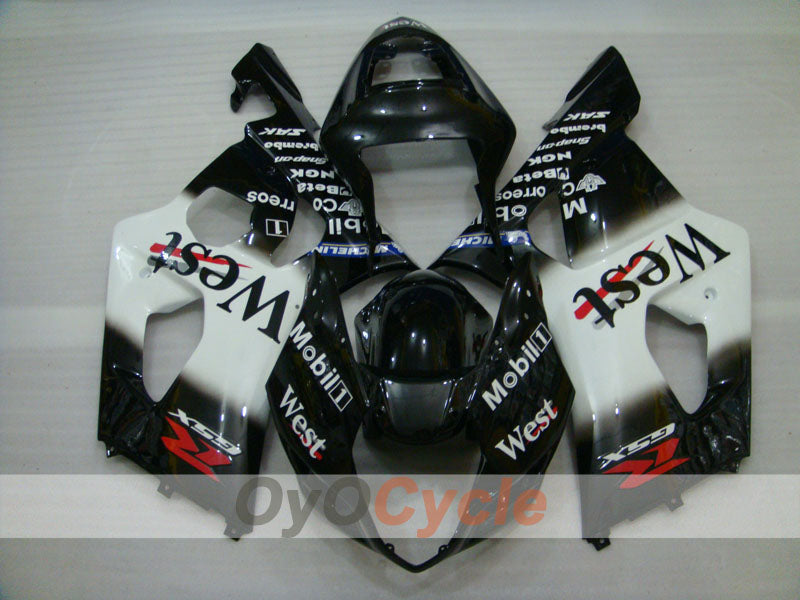 Injection Fairing kit for 03-04 GSX R1000 - White, Black - West #OYO87901926 Secondary image