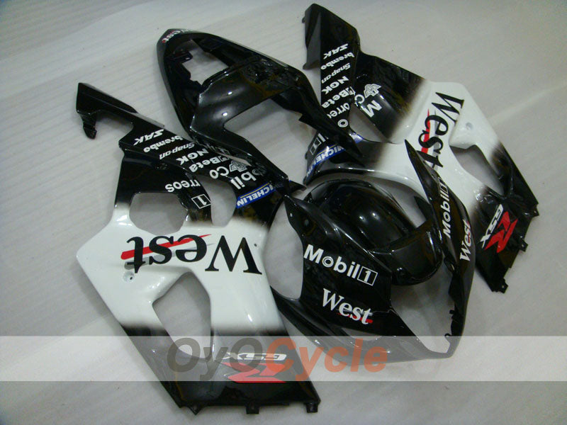 Injection Fairing kit for 03-04 GSX R1000 - White, Black - West #OYO87901926
