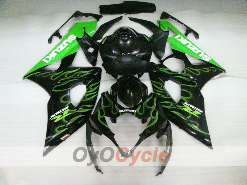 Injection Fairing kit for 05-06 GSX R1000 - Green, Black - Flame #OYO87901960 Secondary image