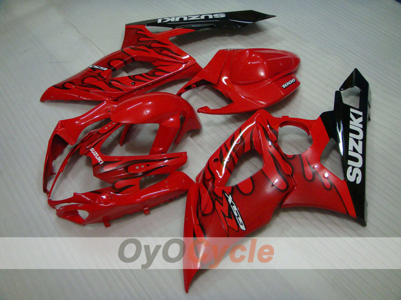 Injection Fairing kit for 05-06 GSX R1000 - Red, Black - Flame #OYO87901964
