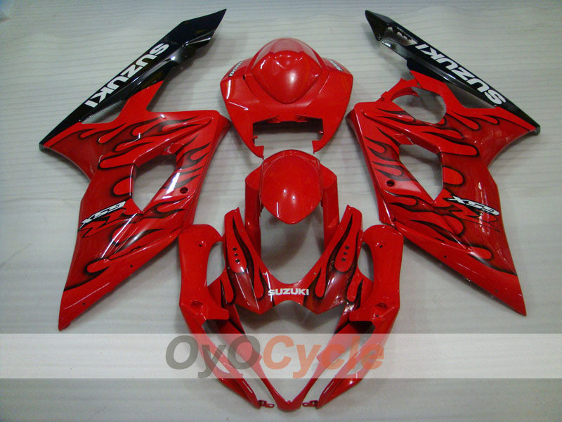 Injection Fairing kit for 05-06 GSX R1000 - Red, Black - Flame #OYO87901964