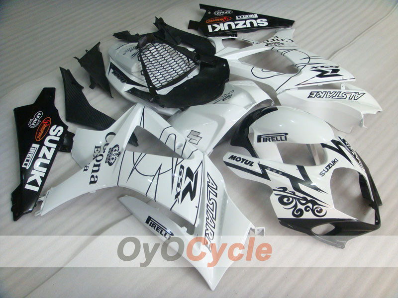 Injection Fairing kit for 07-08 GSX R1000 - White, Black - Corona, MOTUL #OYO87902079 Main image