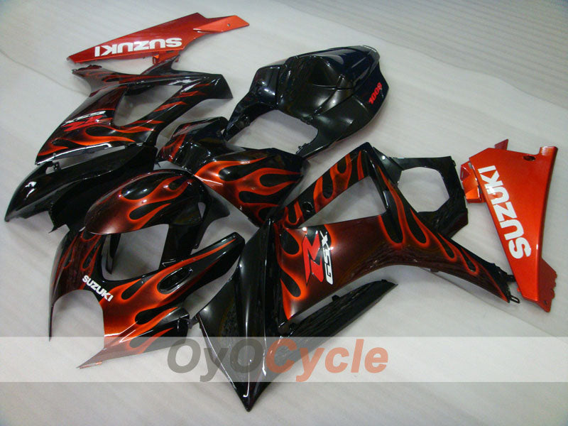 Injection Fairing kit for 07-08 GSX R1000 - Red, Black - Flame #OYO87902094