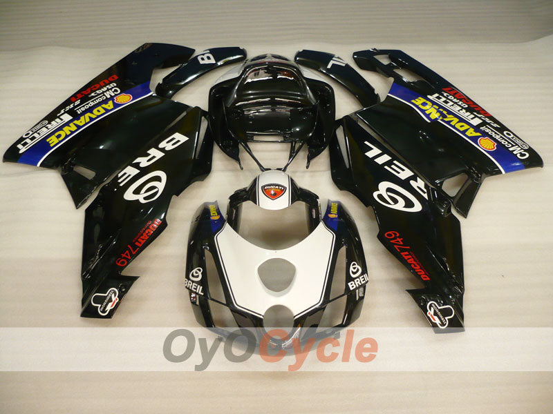 Injection Fairing kit for 03-04 Ducati 749 - White, Black - BREIL #OYO87902112