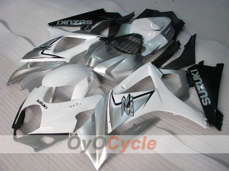 Injection Fairing kit for 07-08 GSX R1000 - White, Black - Factory Style #OYO87902138 Main image