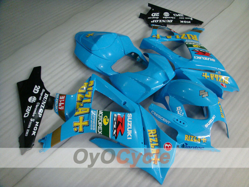 Injection Fairing kit for 07-08 GSX R1000 - Blue, Black - DUNLOP, Rizla+ #OYO87902156 Main image