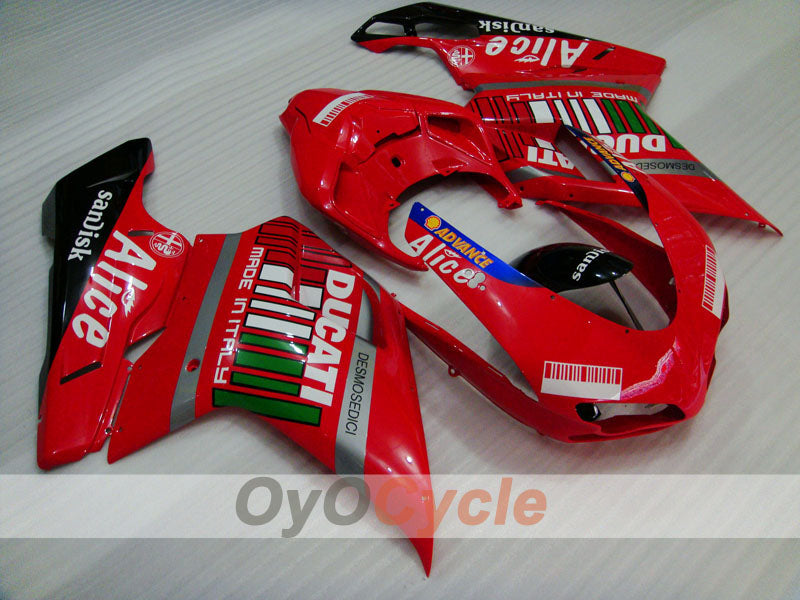 Injection Fairing kit for 08-13 Ducati 848 - Red, Black - Alice #OYO87902176
