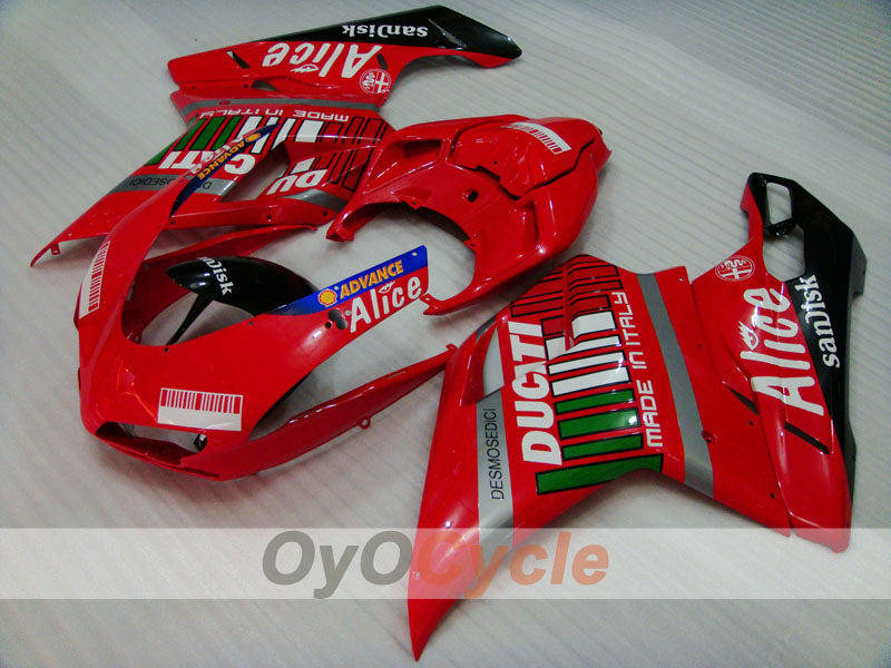 Injection Fairing kit for 08-13 Ducati 848 - Red, Black - Alice #OYO87902176