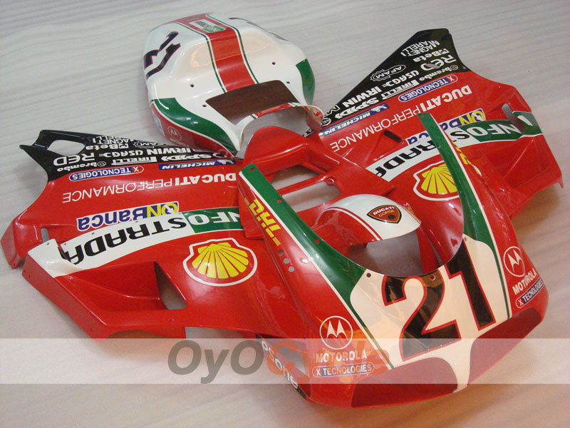 Injection Fairing kit for 99-02 Ducati 996 - Red, White - INFO STRADA #OYO87902223