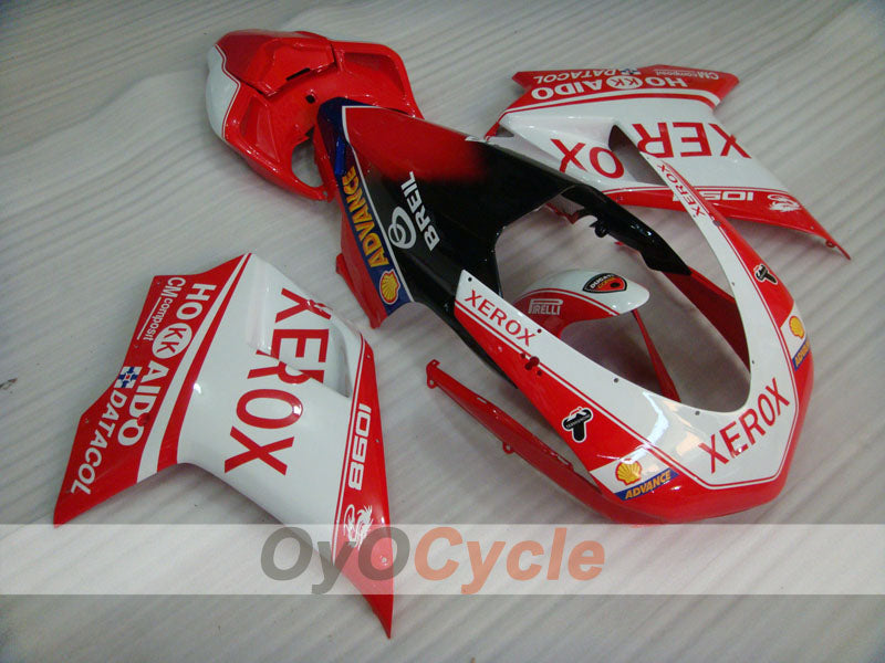 Injection Fairing kit for 08-13 Ducati 848 - Red, White - Xerox #OYO87902248