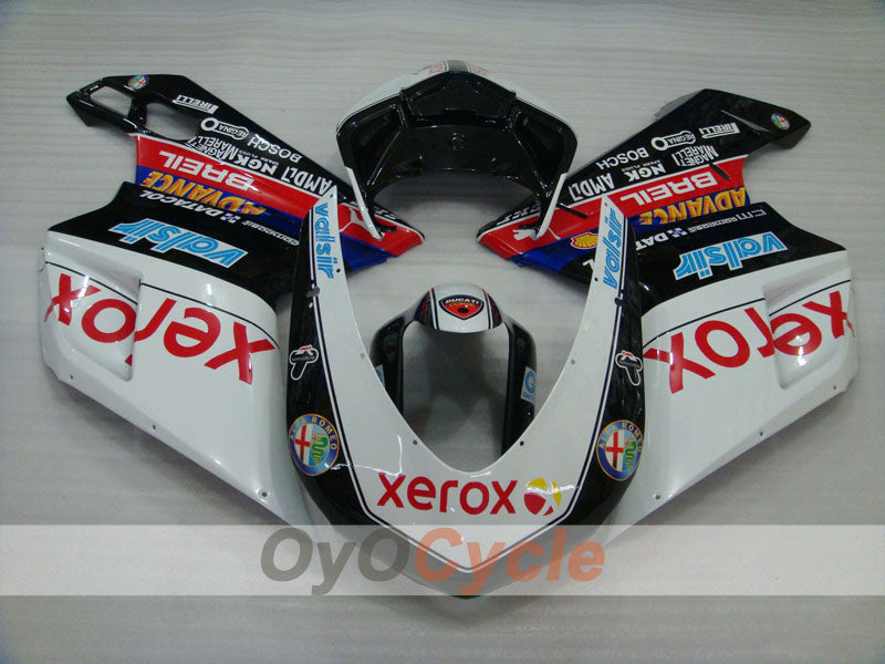 Injection Fairing kit for 08-13 Ducati 848 - White, Black - Xerox #OYO87902256