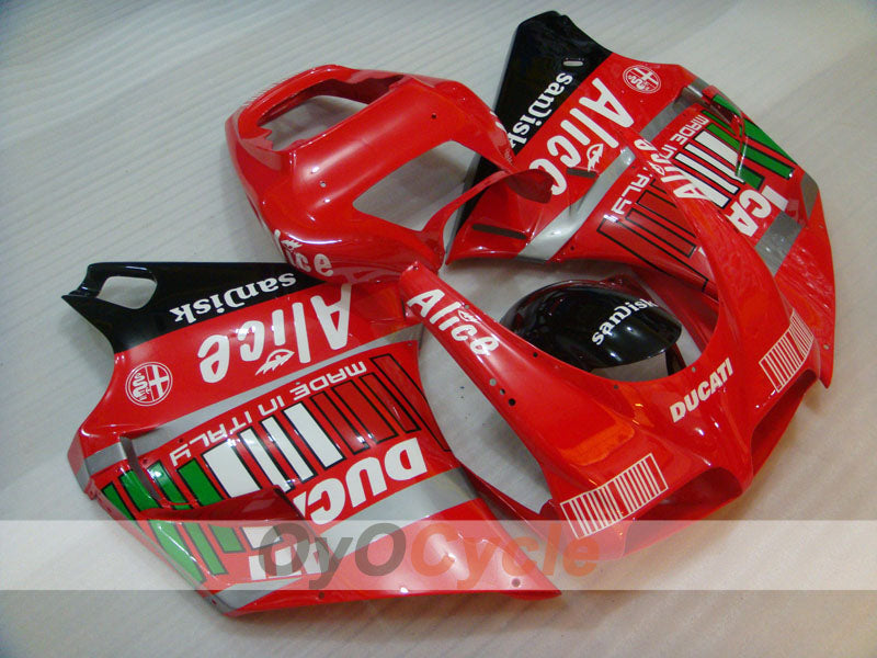 Injection Fairing kit for 02-04 Ducati 998 - Red, Black - Alice #OYO87902260
