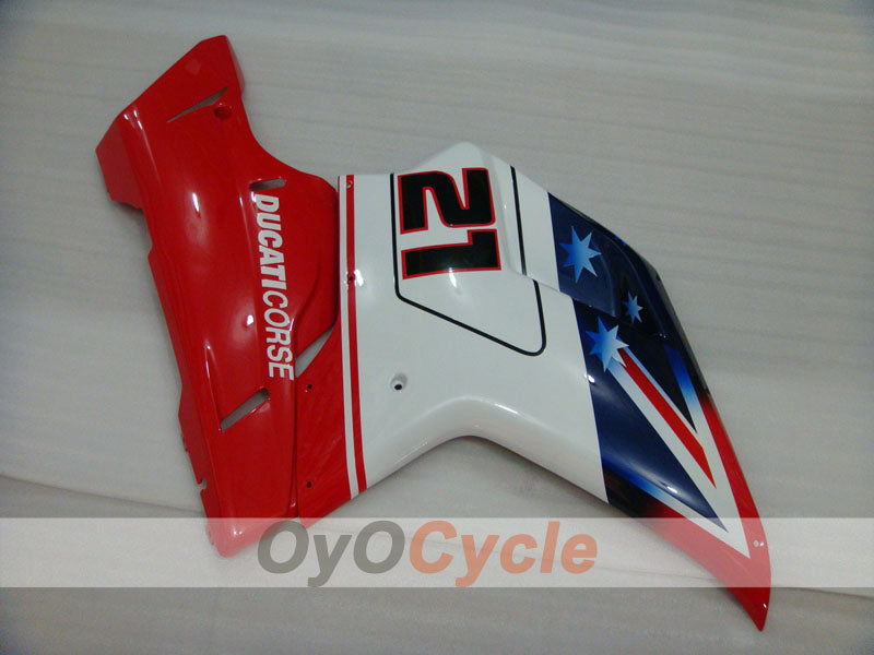 Injection Fairing kit for 08-13 Ducati 848 - Red, White - Xerox #OYO87902261
