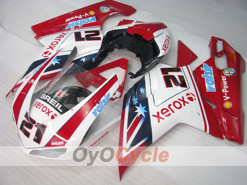 Injection Fairing kit for 07-09 Ducati 1098 - Red, White - Xerox #OYO87902270 Main image