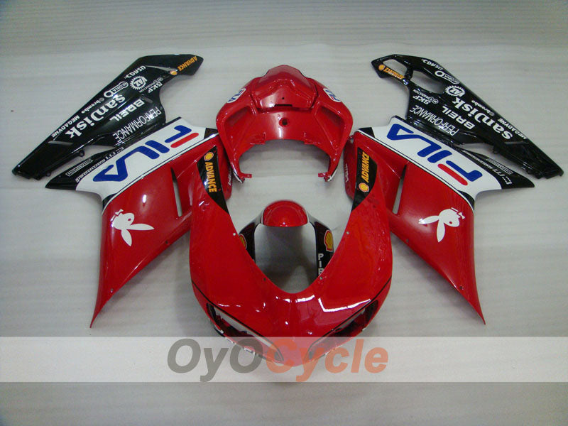 Injection Fairing kit for 07-09 Ducati 1098 - Red, Black - FILA #OYO87902296