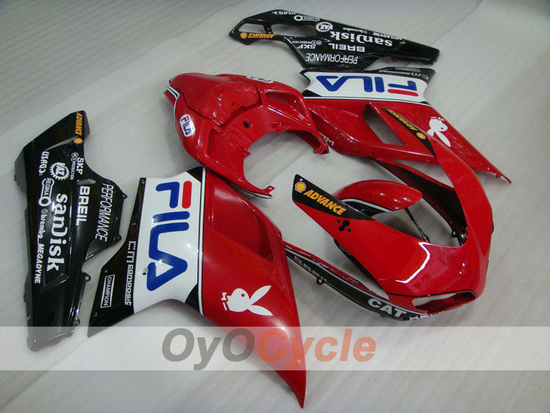 Injection Fairing kit for 07-09 Ducati 1098 - Red, Black - FILA #OYO87902296