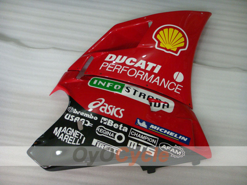Injection Fairing kit for 02-04 Ducati 998 - Red, White - INFO STRADA #OYO87902300
