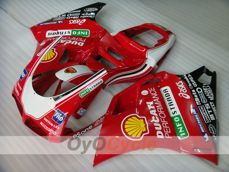 Injection Fairing kit for 02-04 Ducati 998 - Red, White - INFO STRADA #OYO87902300
