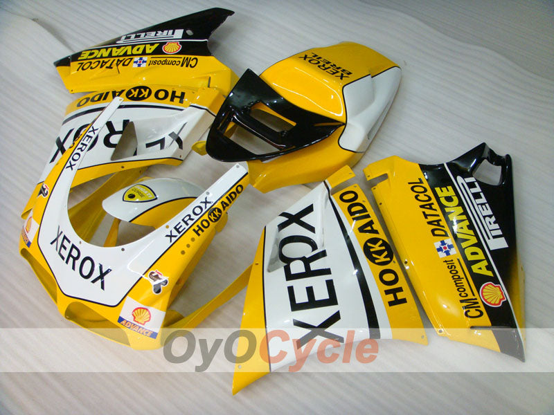 Injection Fairing kit for 02-04 Ducati 998 - Yellow, White - Xerox #OYO87902322