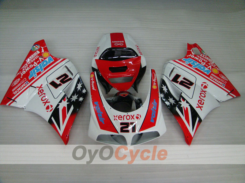 Injection Fairing kit for 02-04 Ducati 998 - Red, White - Xerox #OYO87902324