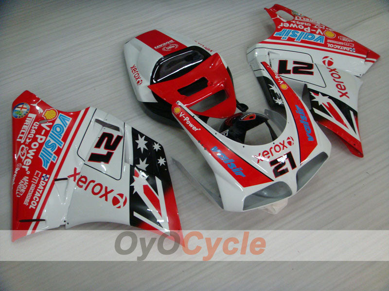Injection Fairing kit for 02-04 Ducati 998 - Red, White - Xerox #OYO87902324