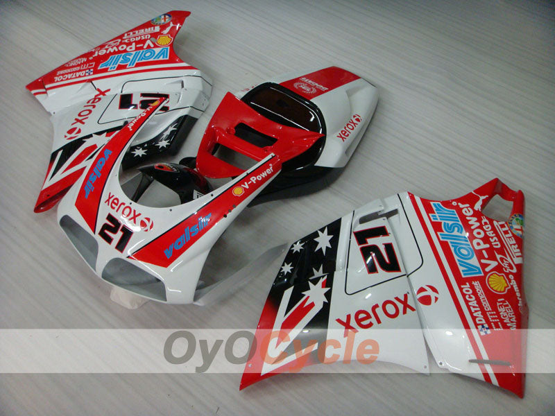 Injection Fairing kit for 02-04 Ducati 998 - Red, White - Xerox #OYO87902324