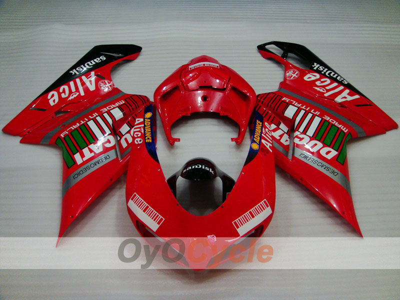 Injection Fairing kit for 09-11 Ducati 1198 - Red, Black - Alice #OYO87902329 Secondary image