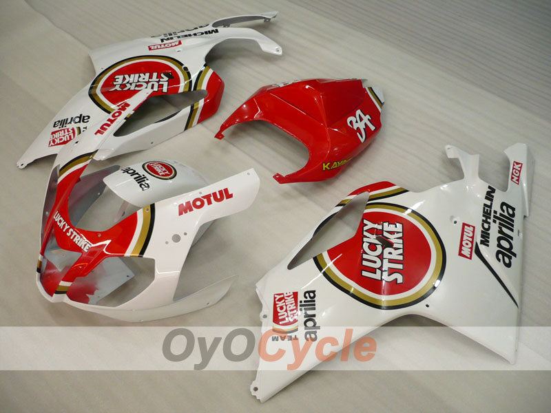 Fairing kit for 03-06 Aprilia RSV1000R - Red, White - Lucky Strike, MOTUL #OYO87902417 Main image