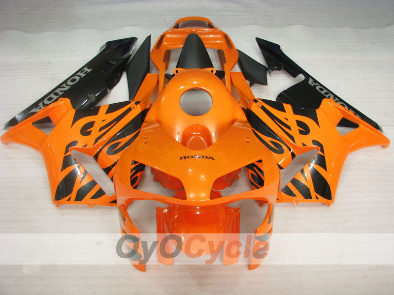 Injection Fairing kit for 03-04 CBR600RR - Orange, Black - Flame #OYO87902508 Secondary image