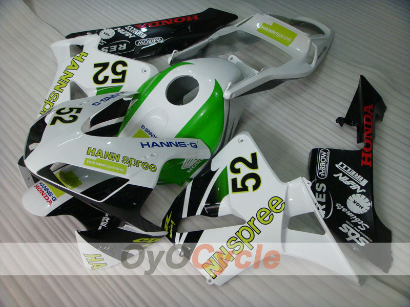 Injection Fairing kit for 03-04 CBR600RR - White, Black - HANN Spree #OYO87902524 Main image