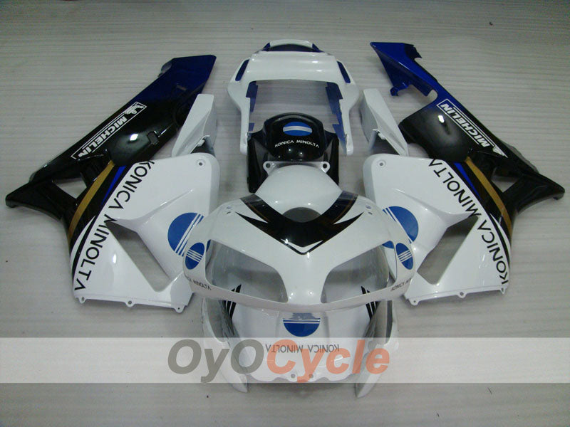 Injection Fairing kit for 03-04 CBR600RR - White, Black - Konica Minolta #OYO87902530